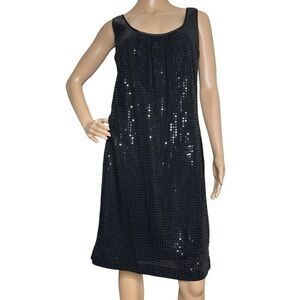 NY&Co black sequin scoop neck dress size 8